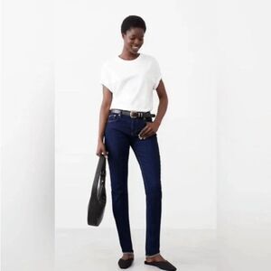 Banana Republic Women's Premium Denim Dark Blue Girlfriend Straight Jeans size 3